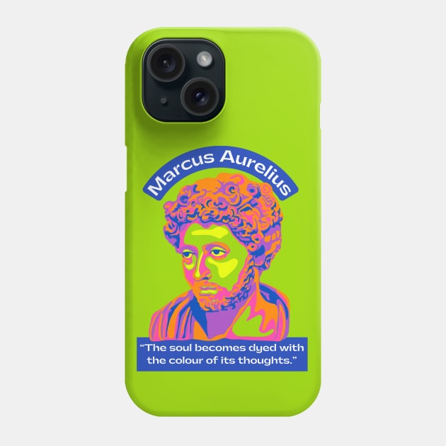 Marcus Aurelius Portrait and Quote Phone Case by Slightly Unhinged
