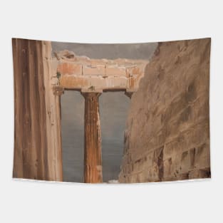 North Peristyle of the Parthenon, Athens by Frederic Edwin Church Tapestry