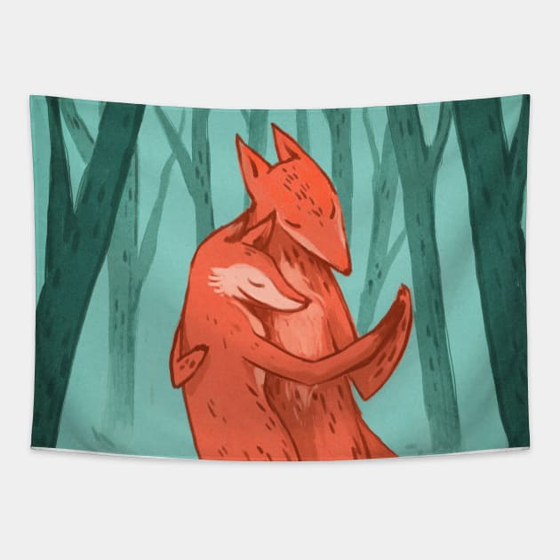 Fox Trot Tapestry by MichelleScribbles