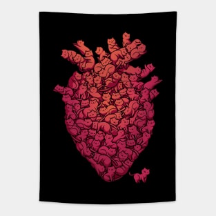 I Love Cat Heart Viva Magenta by Tobe Fonseca Tapestry