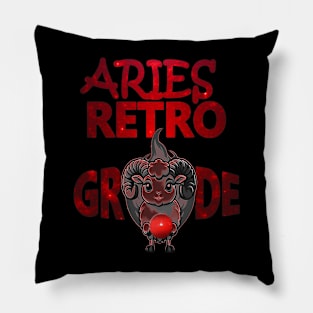 Aries Retro Grade: Mercury Ram Fire Zodiac Pillow