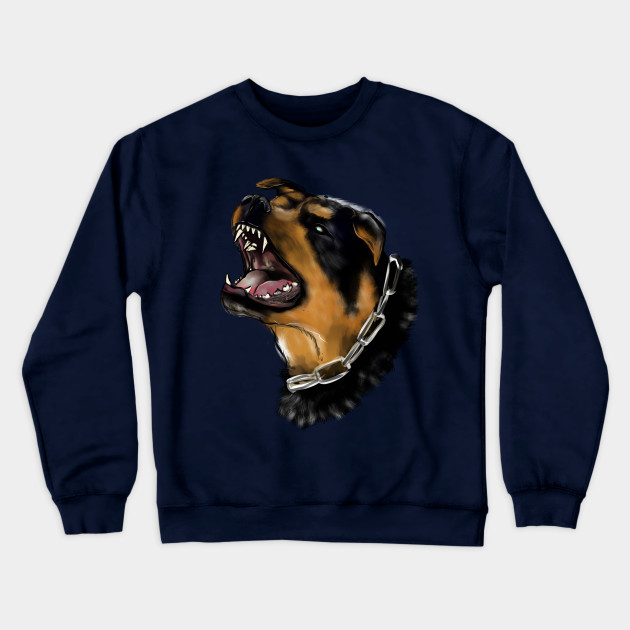 Angry Dog Rottweiler Crewneck Sweatshirt Teepublic