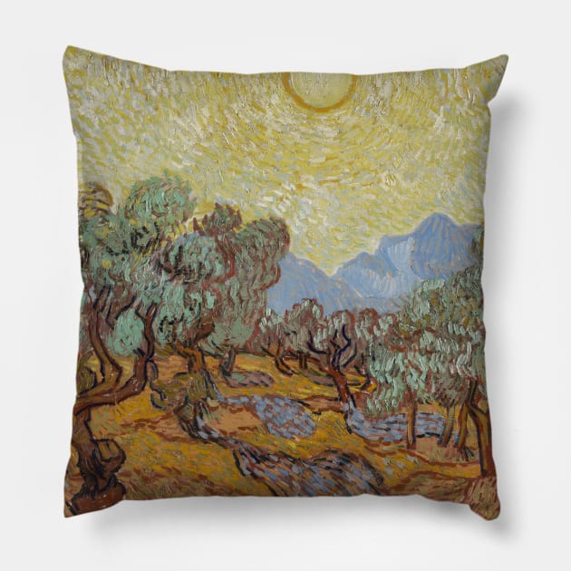 Olive Trees by Vincent van Gogh Pillow by Classic Art Stall