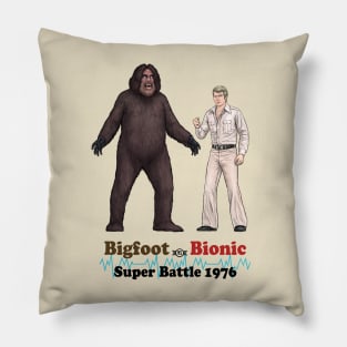 Bigfoot Vs. Bionic Super Battle 1976 Pillow