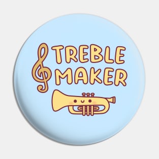 Cute Trumpet, Treble Maker Funny Music Pun Pin