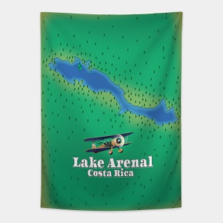 Lake Arenal, Costa Rica Beautiful lake map Tapestry