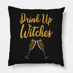 Halloween Drinking Drink Up Witches Pillow