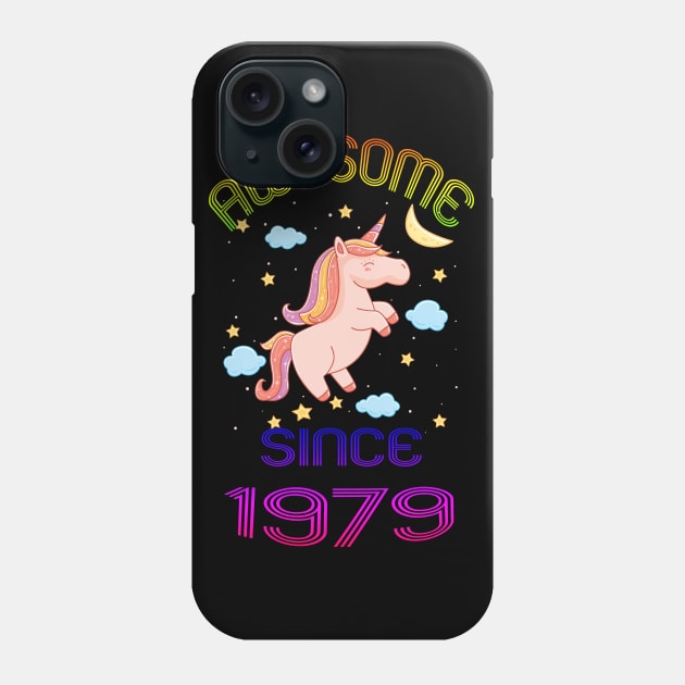 Awesome Since 1979 Funny 40th Birthday Unicorn Lover Gift Idea Phone Case by Inspireshirt