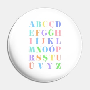 Children's Turkish Alphabet Chart, Turkey Language Chart, Pastel Pin