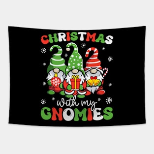 Christmas With My Gnomies Xmas Family Gnome Lover Women Men Tapestry