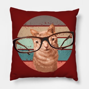 Cat with glasses Pillow
