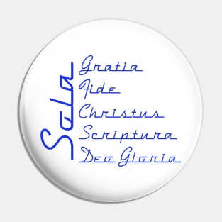 The Five Solas Retro Blue Pin