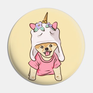 Cute unicorn Pomeranian dog Pin