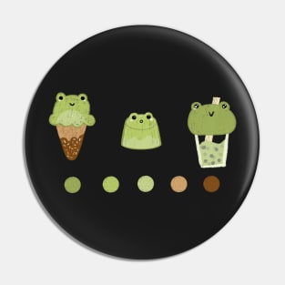 Kawaii frog themed sweets stickers Pin