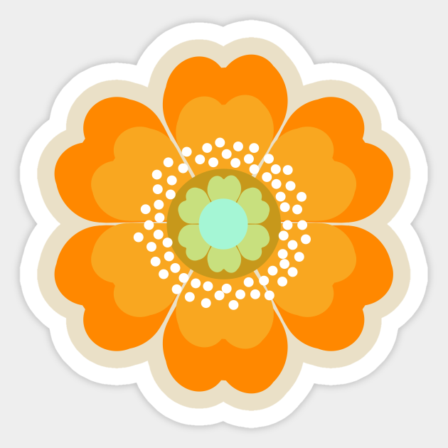 70s flower - Flower - Sticker