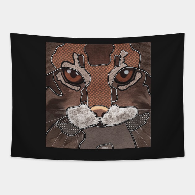 Textured Cat Face Tapestry by ngiammarco
