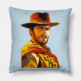 Clint Eastwood Pop Art Portrait Pillow