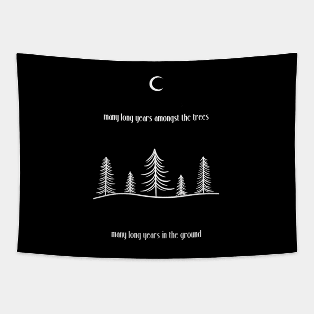 Many Long Years Amongst The Trees // White Tapestry by Velvet Earth