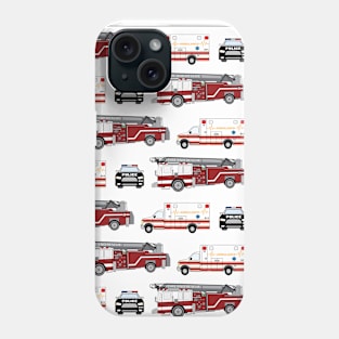 First Responder Vehicles, Fire Truck, Ambulance, Police Car Phone Case