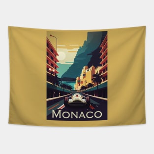 Monaco Travel Poster Tapestry