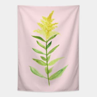 Goldenrod Loose Watercolor Wildflower Illustration Tapestry