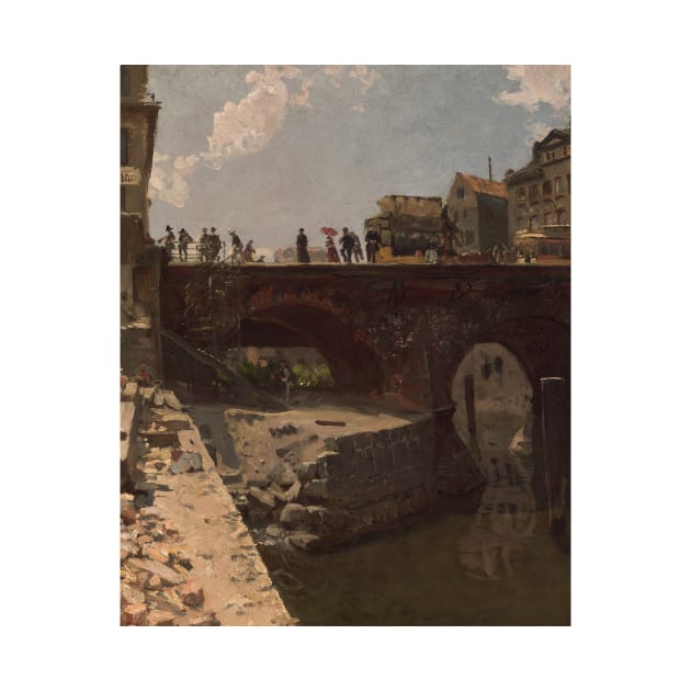 Bridge in a French Town by Stanislas Lepine by Classic Art Stall