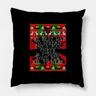 Christmas Cheer Elf Quote Knit Pillow