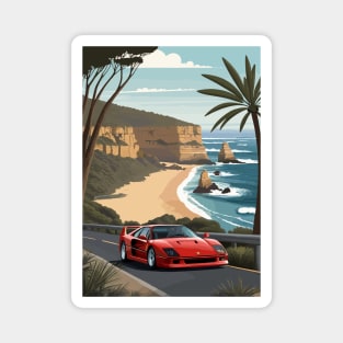 Italian Red F40 Classic Car Poster Magnet