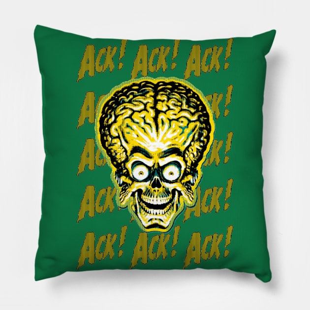 Mars Attacks! - Martian 1 Pillow by Cassio