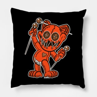 VooDoo Black Kitty Cat Doll Cleveland Colors Pillow