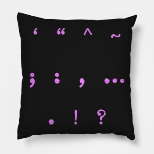 Pink Typewriter Symbols Pillow