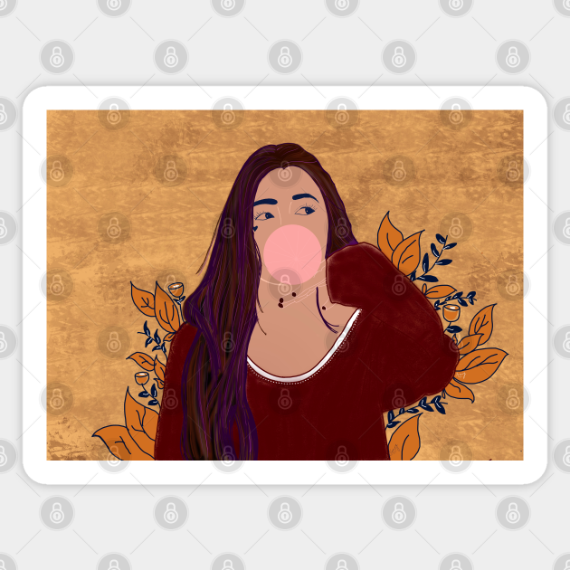 A girl eating chewing gum red hair - Chewing Gum - Sticker | TeePublic A girl eating chewing gum red hair - Chewing Gum - Sticker | TeePublic