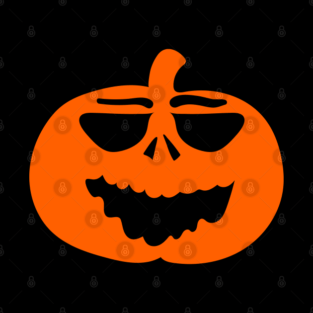 Halloween Funny Laughing Cartoon Pumpkin Face by koolteas