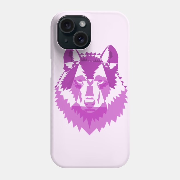 Geometric Pink Wolf Phone Case by Kikabreu