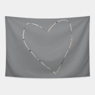 Grey Heart Line Tapestry