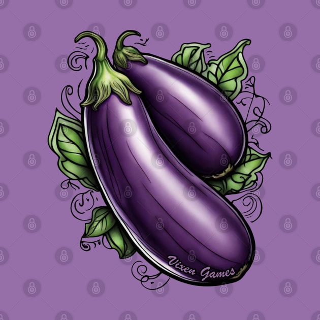 Double eggplant emoji Vixen Games Design by Vixen Games