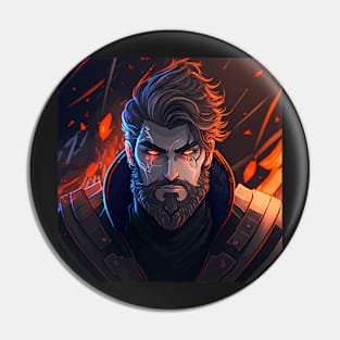 Valheim Fire Storm Viking Portrait Pin