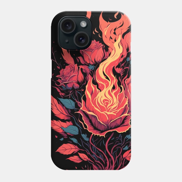 Burning Roses Phone Case by craftydesigns