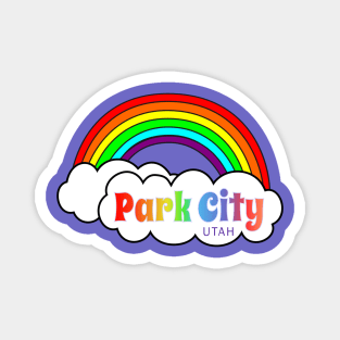 Park City Utah Rainbow and Clouds Magnet