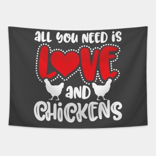 All you need is love and chickens Tapestry