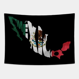 Mexico Typo Map Tapestry