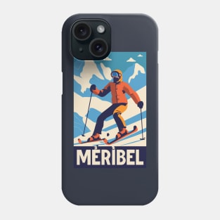 A Vintage Travel Art of Meribel - France Phone Case