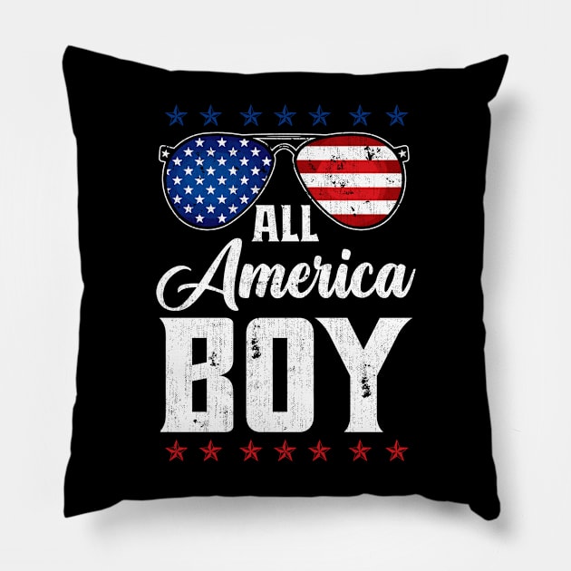 All American Boys 4th Of July USA Sunglasses Family Matching Pillow by marisamegan8av