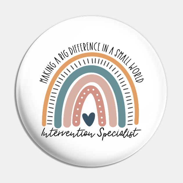 Intervention Specialist Boho Rainbow Pin by IndigoPine