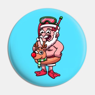 Fat Santa In Scuba Outfit Pin