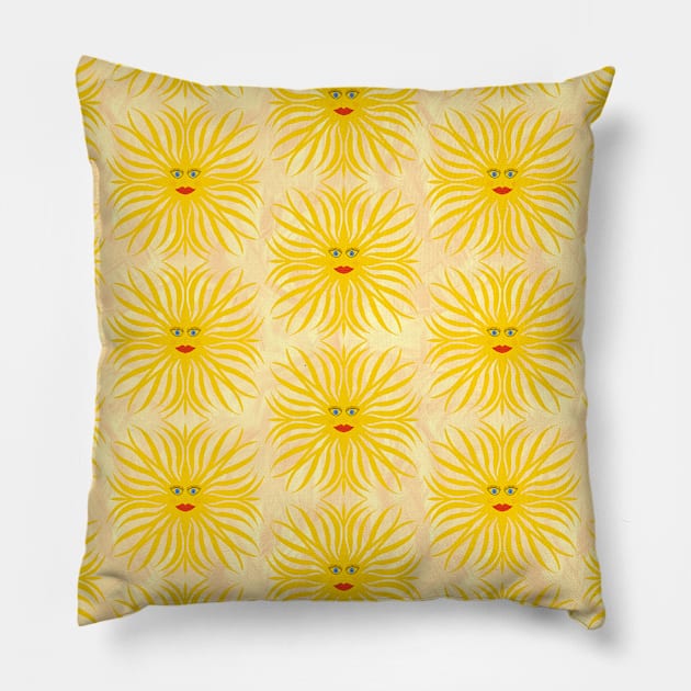 Happy Sunshine Pillow by Rosemarie Guieb Designs