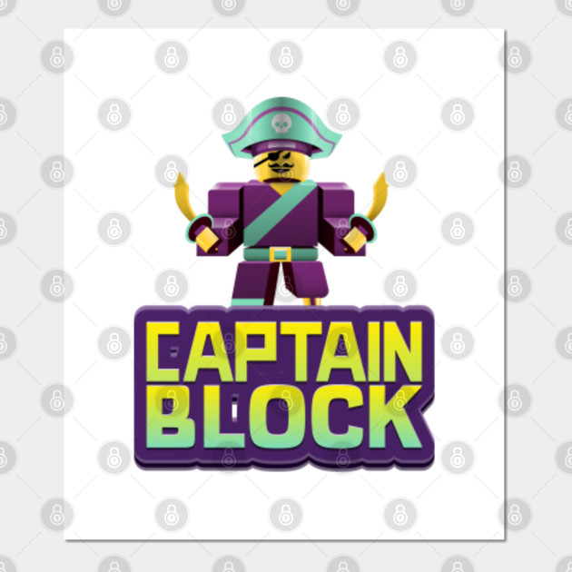 Captain Block Roblox Affiche Et Impression D Art Teepublic Fr - block border roblox