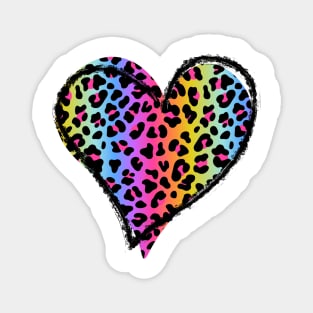 Colourful Leopard heart Magnet