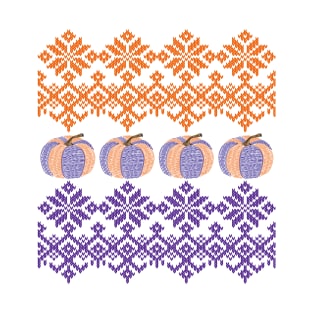 Fair Isle Knitting - Pumpkins T-Shirt