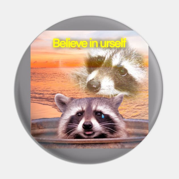 I love trash, I am trash | Racoon Meme Pin by JacksonBourke